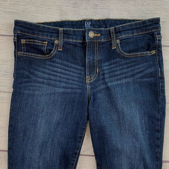 Gap Denim Jeans sz 29 Reg Jegging Dark Wash Inseam 25.5" Women's Crop - Picture 3 of 11